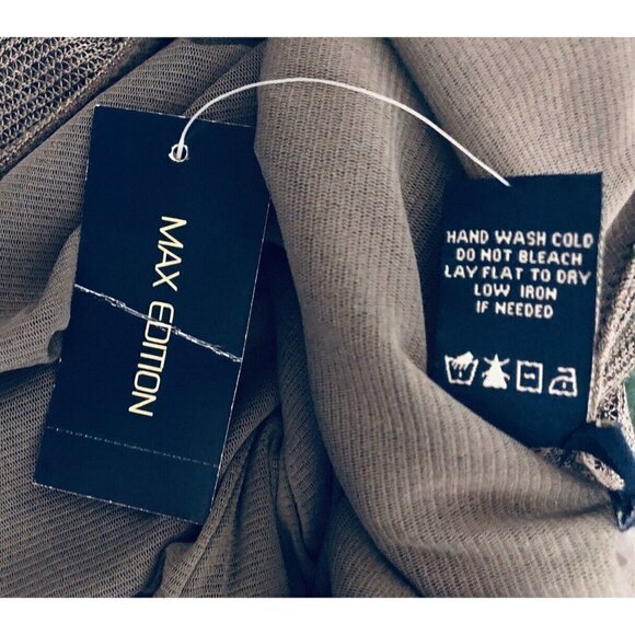 NEW Max Edition Womens Large Knit Ruffle Top V-Neck Lined Cap Sleeve - Picture 5 of 5